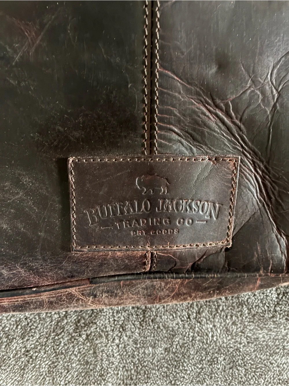 ROOSEVELT Buffalo Jackson Leather Satchel Messenger Bag Full Grain Distressed